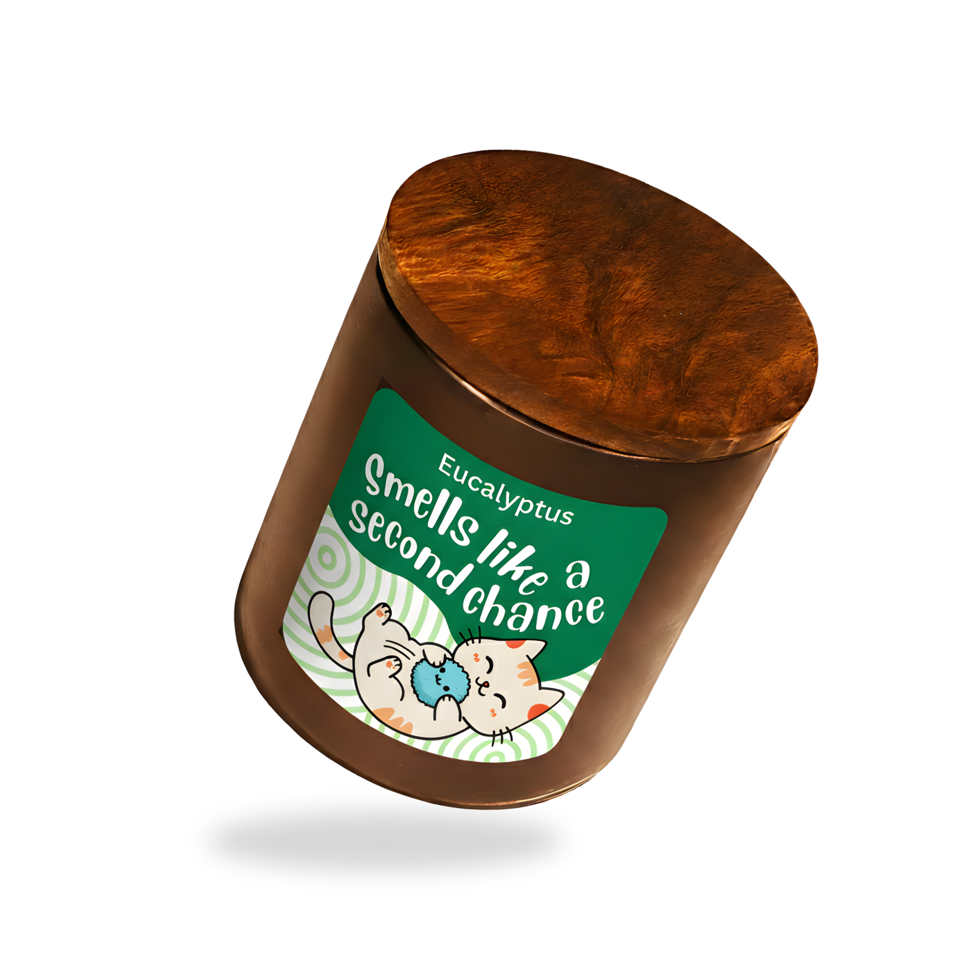 Black Glass Candle with Wooden Lid