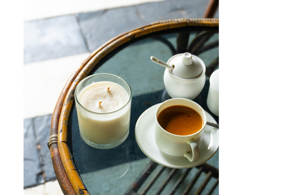 Lavendar Glass Candle with Wooden Lid