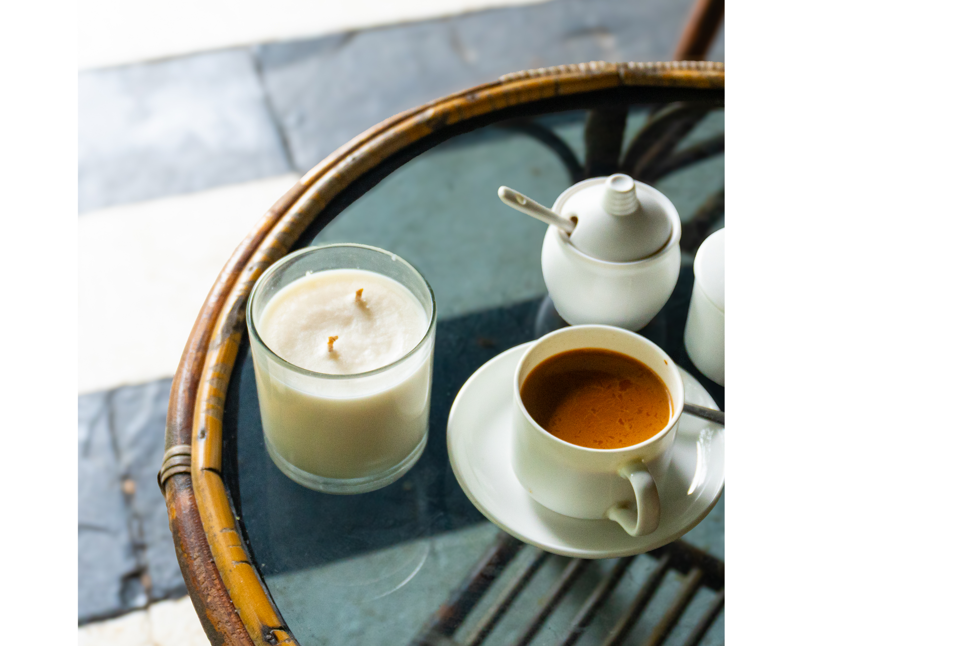 Lavendar Glass Candle with Wooden Lid